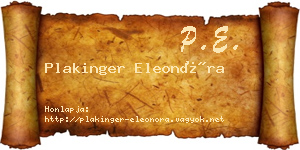 Plakinger Eleonóra névjegykártya